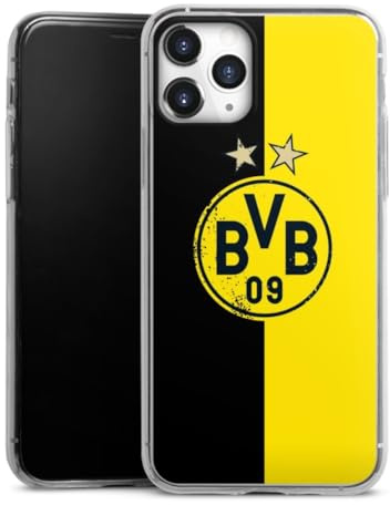Slim Case kompatibel mit Apple iPhone 11 Pro Silikon Handyhülle transparent Hülle extra dünn Borussia Dortmund Sterne BVB