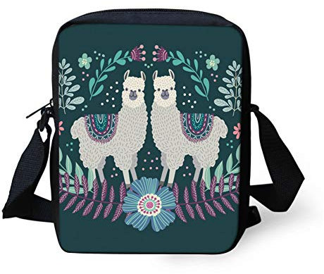 TOADDMOS Niedliche, individuell bedruckte Umhängetasche für Damen, Reise-Schultertasche mit verstellbarem Riemen, Alpaka Lama Floral, Einheitsgröße