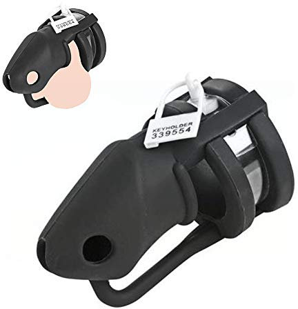 ChicLSQ Silikon Weiches Peniskäfig Keuschheit Ihn Keuschheitsgürtel Mann Chastity Cage Keuschheitskäfig mit 3 Größen Cockringe SM Bondage Cock Cage Sexspielzeug für Männer Keuschheits (schwarz)