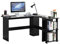 SogesPower Scrivania ad L, Scrivania per Ufficio, Scrivania per Computer e Postazione di Lavoro a Forma di L, Grande scrivania Angolare con due Ripiani per PC, Laptop, Studio, Gaming,Nero