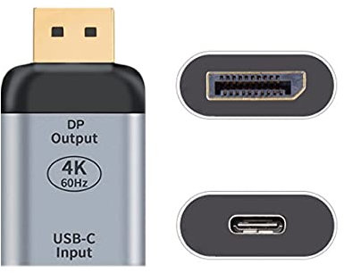 chenyang Convertidor USB C a Displayport (el terminal Displayport debe estar conectado al monitor, no al host. Necesitas utilizar el cable USB C a C de 10 Gbps. Otros cables no funcionan)