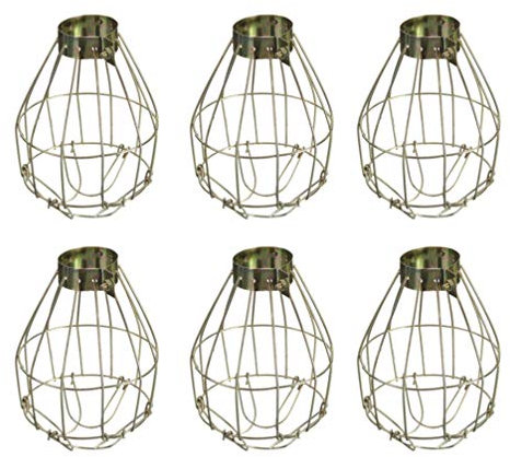 Uonlytech 6pcs Metal Lamp Bulb Guard Clamp Light Bulb Cage Guard Metal Bulb Guard Lamp Cage Hanging Industrial Lamp Covers Pendant Decor for Home Bar