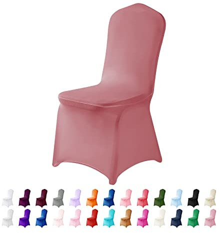 Spandex-Stuhlbezug, Stuhlhussen, Wohnzimmerstuhlbezug, abnehmbarer Stuhlbezug, waschbarer Schonbezug, Stretch-Stuhlbezug für Party, Bankett, Hochzeit, Veranstaltung, Hotel, Altrosa