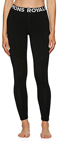 Mons Royale W Cascade Legging Schwarz - Merino Stylishe funktionelle Damen Merino Baselayer Leggings, Größe M - Farbe Bl