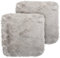 Brandsseller 2er Set Sitzkissen Teppich 38 x 38 cm Lammfelloptik quadratisch Kunstfell Fellimitat Langflorteppich Lammfellauflage Schaffellimitat - Hellgrau