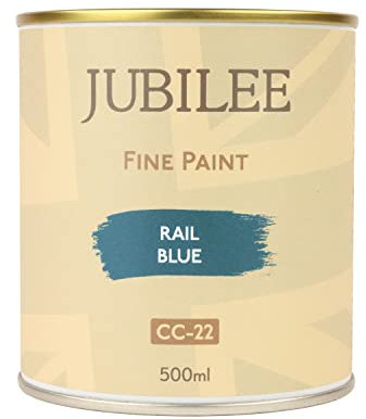 Guild Lane Jubilee Furniture Paint – Upcycle & Transform Wood, Metal & Glass – Soft Sheen Finish for Indoor & Outdoor – Durable & Easy to Apply Multi-Surface Paint (Rail Blue, 500ml)