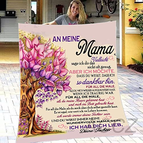 ACCZ Kuscheldecke Flauschige Personalisierte Decke Geschenke An Meine Mama, Tochter für Mutter Luftpost Positiv Ermutigen Decke(deutsch), Super Weiche Decke Flanell, 150 * 220 cm