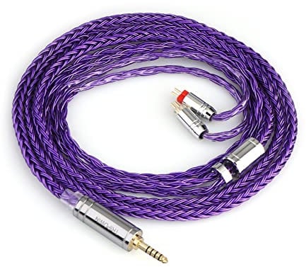 Linsoul Tripowin Zonie IEM Cable, 16 Core Silver Plated Earphone Upgraded Cords, 1.25m SPC in Ear Monitor Cable for 7hz Zero:2 Orchestra Lite Cadenza Hype4 Supermix4(2pin 0.78mm, 4.4mm)