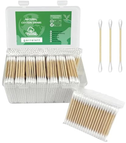 Lot de 1000 cotons-tiges en bambou biodégradables à double pointe - Coton bio naturel - Pour la beauté des oreilles et les soins personnels