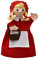 Marionette Märchenfigur Handpuppe Rotkäppchen 30 cm, Rot, für Kinder Jungen Mädchen Babys
