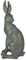 zeitzone Hase Figur 30 cm Groß Deko Beton-Optik Grau Tischdeko Ostern Osterhase