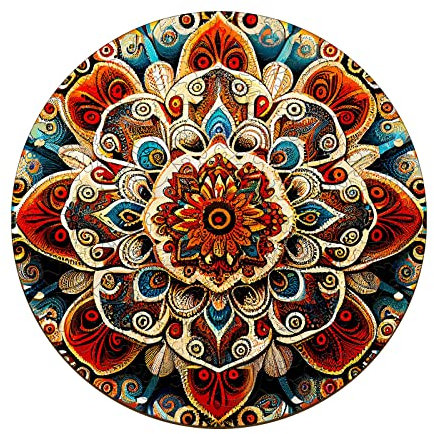 Blumuze Holzpuzzle Erwachsene, Mandala Holzpuzzle Einzigartige Tierform Puzzleteile, Puzzle aus Tierteilen, Puzzle Holz Erwachsene mit Geschenkbox aus Holz 220 Stück-L-12.2 * 12.2in