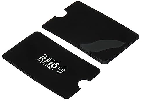 YOKIVE 10 Pcs RFID Carte Titulaire Horizontal, Carte Manchon Slim Rayures Résistant, Idéal pour Cartes Visite, Accès Cartes (Noir, 3,62 Pouces)