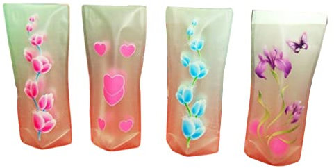 Generic 3 Stück Wiederverwendbare Plastikvase Faltbare Blumenvase Dekorative Runde Einfarbig Rote Kunststoffvase für Blumen