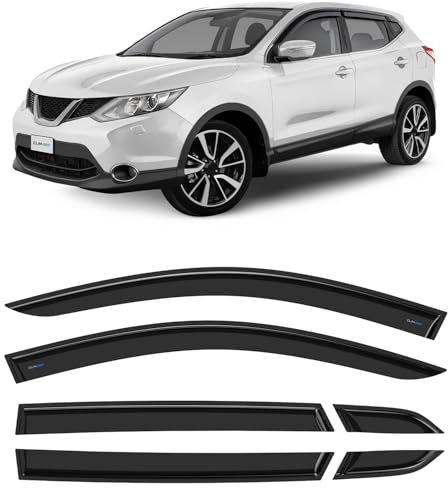 CLIM ART Adhes Deflectores de Aire para/Compatible con Nissan Qashqai 2013-2021 J11 - Deflectors Ventanilla - Accesorios Coche - Derivabrisas - Deflectores de Viento -Cortavientos Ventana Coche - 6ud