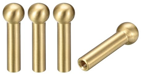 sourcing map Decorative Wall Hooks, 4Pcs - Solid Brass Entryway Coat Hooks, Hangers Wall Mounted for Bathroom, Cloakroom, Wardrobe, Shoe Cabinet (12mm x 40mm)