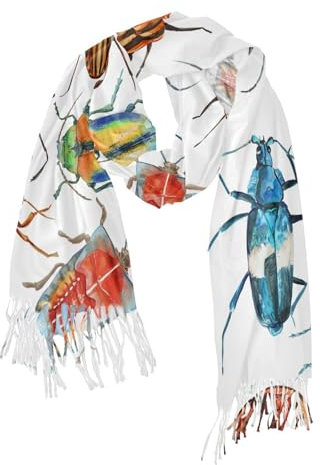 747 Schal Insekten Insekten Scarf Poncho Mode Schal Nackenwärmer Warme Fransen Poncho Für Hochzeit Freizeit Frauen 68X196Cm