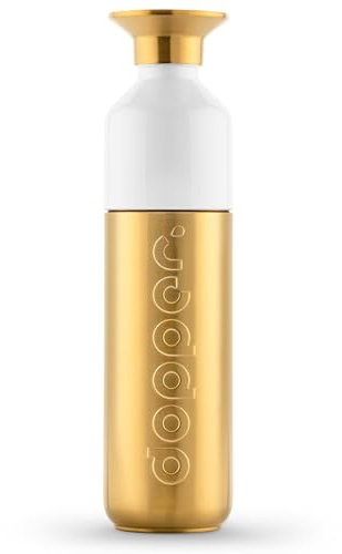 Dopper Steel Or Bouteille d'eau 490 ml - Gourde Inox - Bouteille Reutilisable acier inoxydable 18/8, anti-fuite - Gourde Metal de sport pour le sport, le plein air et le bureau
