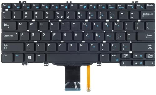 tradebit - Tastatur für Dell Latitude 5280 5290 7280 7290 7390 LED QWERTY US