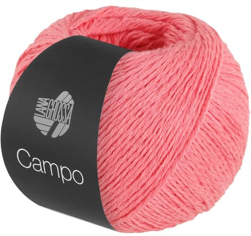 LANA GROSSA Campo | Feines, mehrfach verzwirntes Baumwoll-Mischgarn mit Struktur | Handstrickgarn aus 65% Baumwolle & 25% Viskose & 10% Leinen | 50g Wolle zum Stricken & Häkeln | 165m Garn FB 15