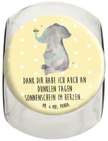 Mr. & Mrs. Panda Bonbonglas Elefant Biene XL 2000ml - Geschenk, Glas Für Bonbons, Tiermotive, Bonbonglas Groß, Tiere, Naschglas, Glas Für