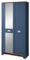 DIJON Garderobenschrank mit Spiegel in Parisian Blue, Haveleiche Cognac Optik - Moderner Flurgarderoben Schrank mit viel Stauraum - 98 x 201 x 38 cm (B/H/T)