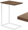 LAMO Manufaktur Beistelltisch | Laptoptisch | Sofatisch | mobiler Kaffeetisch | Nachttisch | 50x35x67 cm | Gestell Weiß | 100% Echtholz Massiv Platte Farbe: Nussbaum