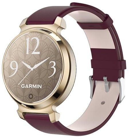 CZhkg Echtes Leder Ersatzbänd für Garmin Lily 2 Strap, Uhrenband Wristband Armbänd Wristband Bracelet Schnellverschluss Sportbänder Verstellbares uhrenarmbänder für Garmin Lily 2 Watch (Wein)