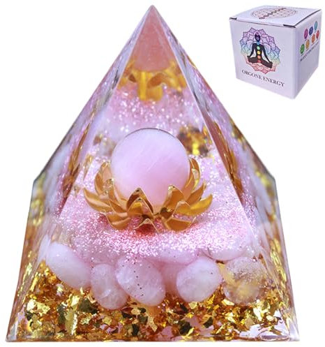 Rose Quartz Crystals, Stone Roses, Rose Quartz, Healing Crystals Tower, Orgonite Orgone Tower, Lotus Flower Positive Energy Crystal Tower, Pink Small Spiritual Gifts for Women, Good Luck Gifts
