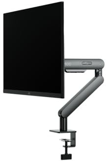 AOC AM400G Einzel-Monitorarm – voll verstellbare Monitor-Tischhalterung, schwenkbare VESA-Halterung mit C-Klemme, Tüllen-Montagebasis für 43,2 bis 86,4 cm Computer-Bildschirme – jeder Arm hält 4,4 bis