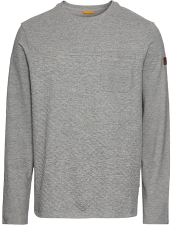 camel active Herren Langarmshirt mit Steppmuster Grau, Menswear-XL
