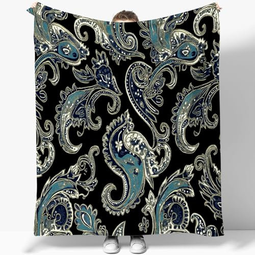 Generisch Kuscheldecke Flauschig Decke Flanell Fleecedecke 150 x 200 cm Sofadecke Tagesdecke Blanket 3D Paisley-Muster Weich Deckeldecke Wohndecke Für Bett Sofa Schlafzimmer Büro