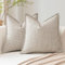 Artscope 2er Set Kissenbezüge Einfarbig Wurfkissenbezug Leinen Kissenbezug 50x50 cm Moderne Kissenhülle Dekokissen Sofakissen für Wohnzimmer Schlafzimmer Zuhause Dekor Tiefbeige