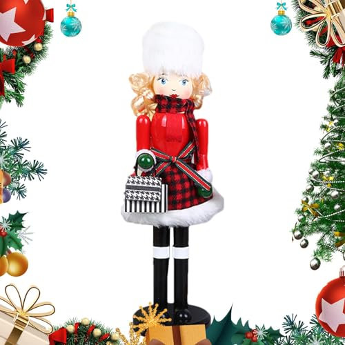 Weihnachtlicher Nussknacker aus für Frauen, farbige Nussknacker-Mittelstücke für Frauen, Traditionelles Nussknacker-Ornament, Traditionelle Nussknacker-Marionette, Nussknacker-Spielzeug für Zuhau