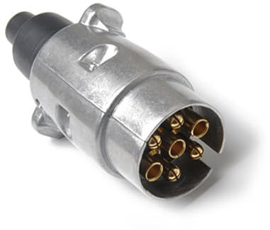 7 Pin Trailer Plug, 12V Waterproof 7 Pin Trailer Socket, Heavy-Duty Durable Aluminum Alloy Adapter Electrical Socket for Cars, Caravans, RVs and Trailers