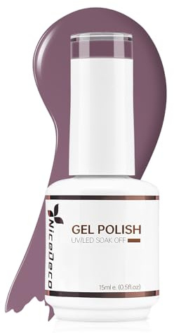 Nicedeco 15ML Vernis Semi Permanent Violet, Vernis à Ongles Gel Polish Nail Art Soak Off UV LED Brillant Longue Durée (335)