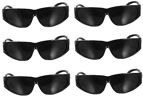 LIFKICH Schweißerbrille mit 6 Stück ABS Schutzbrille für Erwachsene | Schwarz, Anti Beschlag und UV Schutz, Fester Halt, für Elektriker und Zahnärzte