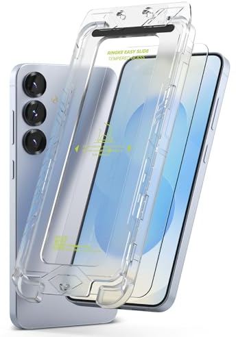 Ringke Pack de 2, Easy Slide Tempered Glass para Protector Pantalla Samsung Galaxy S25 Plus y Galaxy S24 Plus, Vidrio Templado con Herramienta para Fácil Instalación