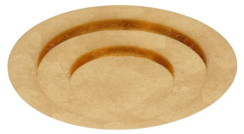 GLOBO Deckenleuchte Deckenlampe Wohnzimmerleuchte Schlafzimmerlampe goldfarben LED, Metall, LED 24W 1500Lm warmweiß, DxH 35x4,7cm