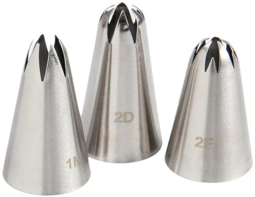 Stakee 1 Set di Beccucci per Pasticceria Grandi 2d/1m/2f in Acciaio Inossidabile, per Decorare Torte, Cupcake E Confetteria.