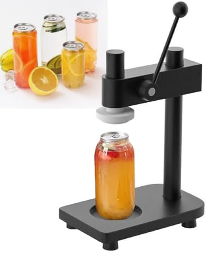 Glass Plastic Tin Can Cup Can Sealer, Can Seamer Machine for Plastic Aluminum Cans,Tin Cup Sealing Machine, for Soda/Aluminum/Tin Cans51 Mm/2 Inches,Black