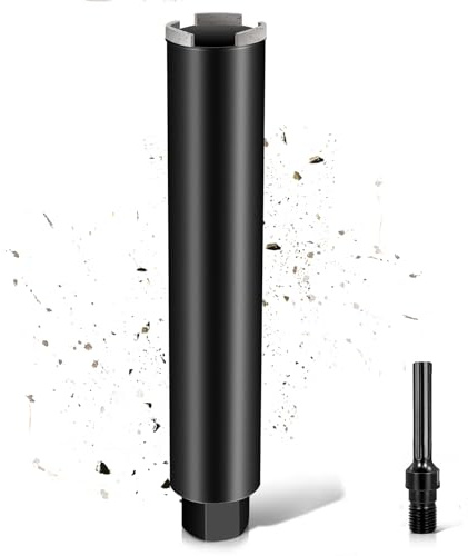 L460mm Diamantbohrkrone | 1 ¼ UNC Aufnahme | ⌀25mm mit Turbo | mit SDS-MAX | 2200U/min für Kernbohrgeräte Kernbohrkrone Kernbohrer Nassbohrkrone Trockenbohrkrone für Beton Mauerwerk Stein Granit