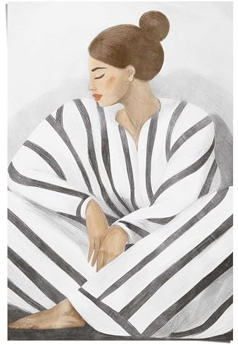 REINDERS Poster, Zen-Dame grau, Schlafzimmer, Bilderdruckpapier, 91,5 x 61