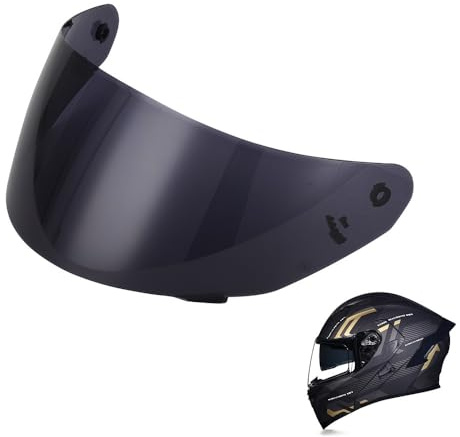YHQUDGWT 190° HD Kratzfestes Visier-Zubehör für Klapphelm Motorrad, einziehbares Sonnenschutzvisier für Tag/Nacht