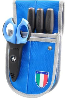Intercable 19136-CN - Marsupio da elettricista Bianco azzurro - Napoli - con Giraviti SLIM e Forbice F1