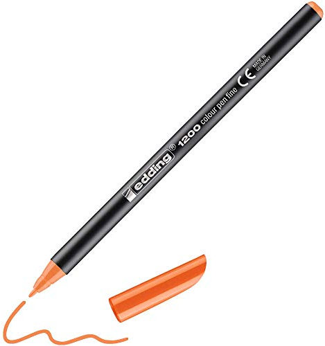 edding 1200 Fasermaler fein - orange - 1 Stift - Rundspitze 1 mm - Filzstift zum Zeichnen und Schreiben - für Schule, Mandala
