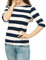 Allegra K Women's Saint Patrick's Day Elbow Sleeves Top Casual Boat Neck Slim Fit Stripe T-Shirt Blue 8