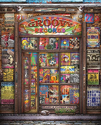 Springbok 33-10822 Groovy Records Puzzle mit 1000 Teilen, Mehrfarbig