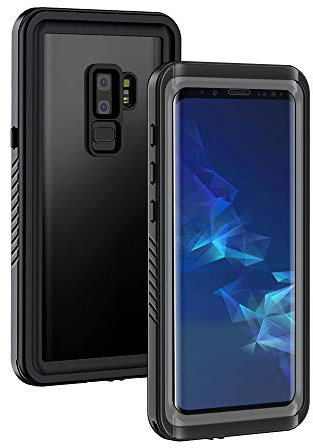 Lanhiem Samsung S9+ Plus Case, IP68 Waterproof Dustproof Shockproof Full Body Sealed Underwater Protective Cover with Built-in Screen Protector for Samsung Galaxy S9 Plus (Black/Grey)