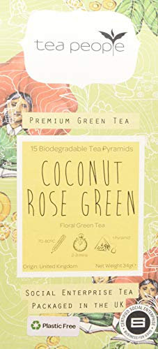 Tea People Coconut Rose Green- 15 Tea Pyramids in Retail Pack